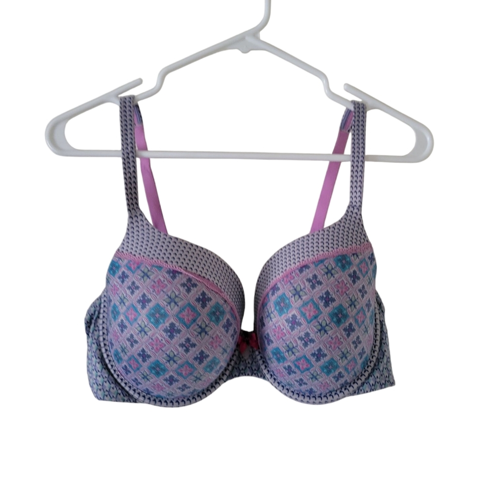 Victoria's Secret Purple and Pink Patterned Bra